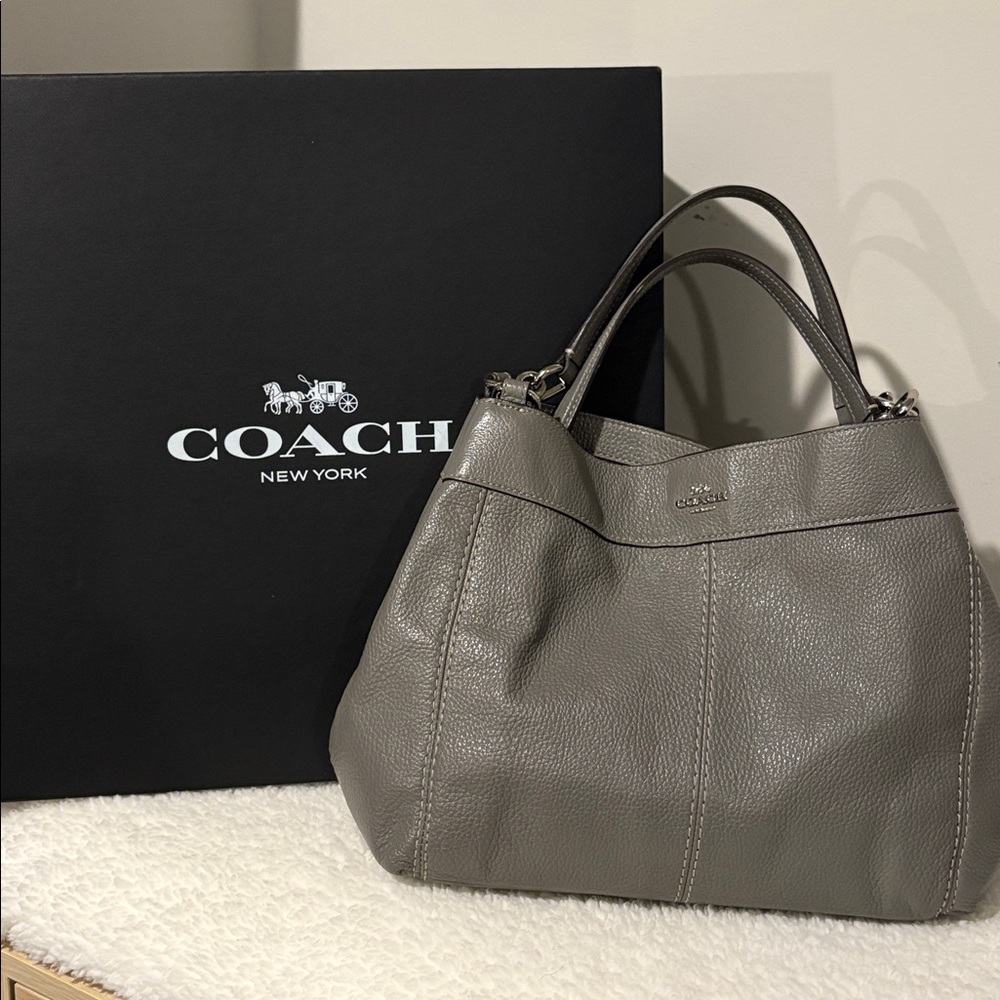 Authentic Coach Gray Small Lexy Shoulder Bag F28992